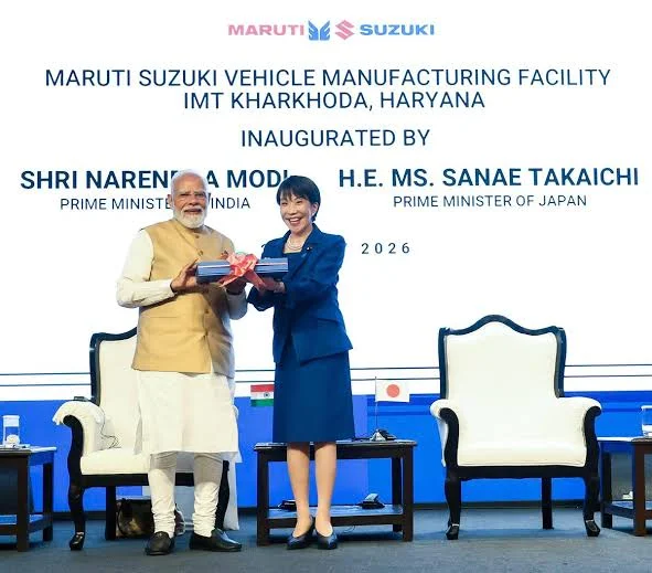 PM Modi, Japanese PM Sanae Takaichi Inaugurate Maruti Suzuki's Kharkhoda Plant in Haryana