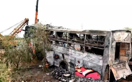 Delhi-Mumbai Expressway Accident: 8 Dead, Several Injured as Bus Overturns in Rajasthan